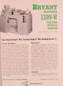 Bryant-Bryant 1309-W, Grinder Instructions Maintenance & Special Prints Manual 1953-1309-W-01